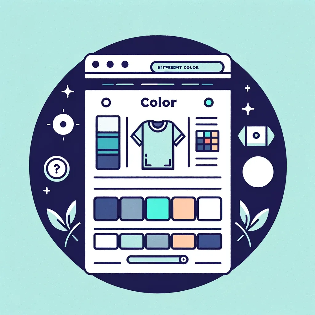 Color swatches on a product page in an e-commerce website